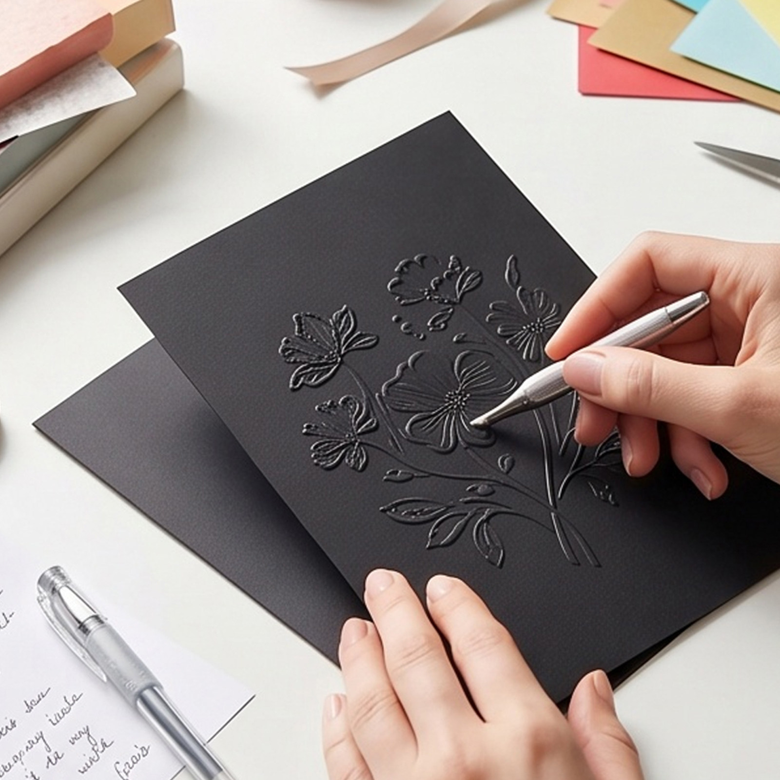 Papercraft Supply Invitation - 60Pcs Black Cardstock Thick Heavy Scrapbook