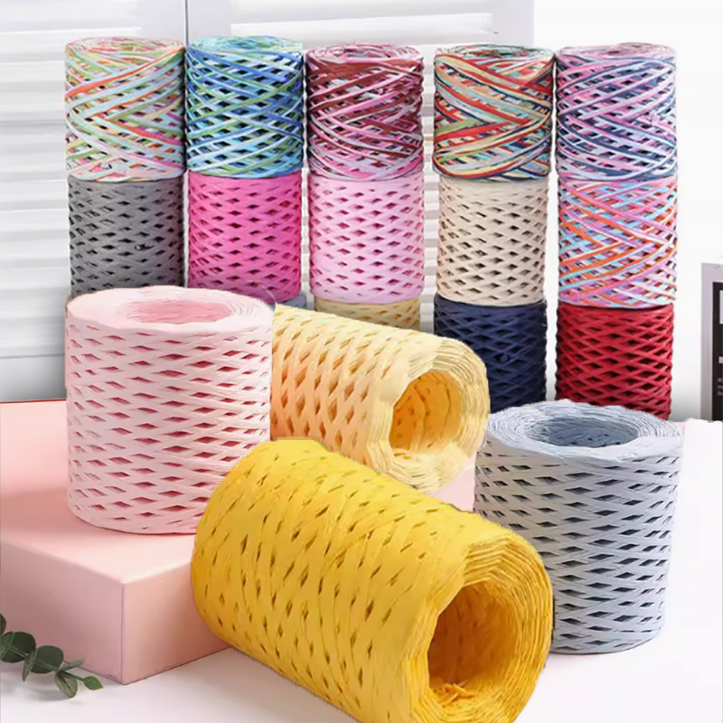 Papercraft Supply Ribbon - 200M/Roll Raffia Paper Craft Ribbon Yarn