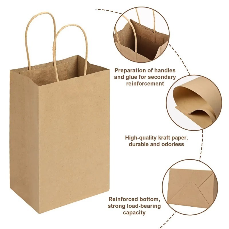 5/10PCS Brown Kraft Paper Bags - огляд і ціна Event Party Shop