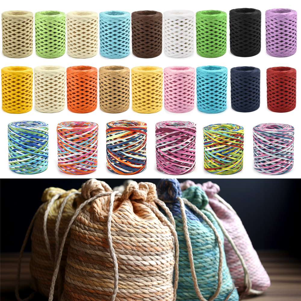 100M/Roll Raffia Paper Ribbon  - огляд і ціна Papercraft Supply Ribbon