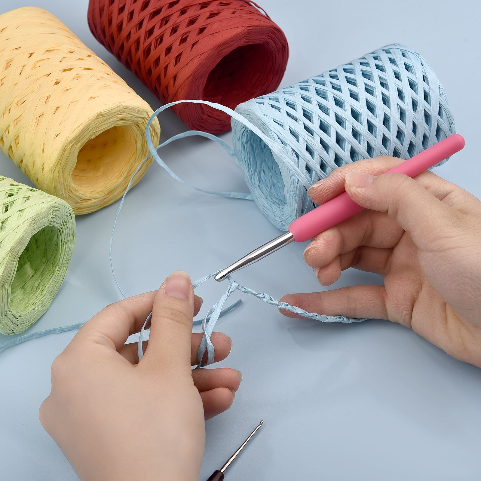 100M/Roll Raffia Paper Ribbon  - огляд і ціна Papercraft Supply Ribbon