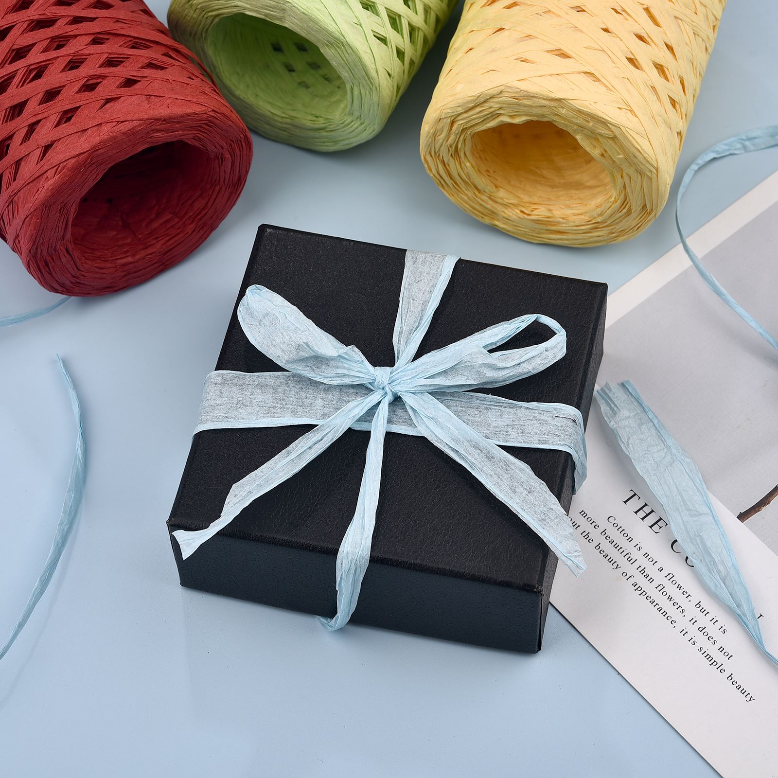 100M/Roll Raffia Paper Ribbon  - огляд і ціна Papercraft Supply Ribbon