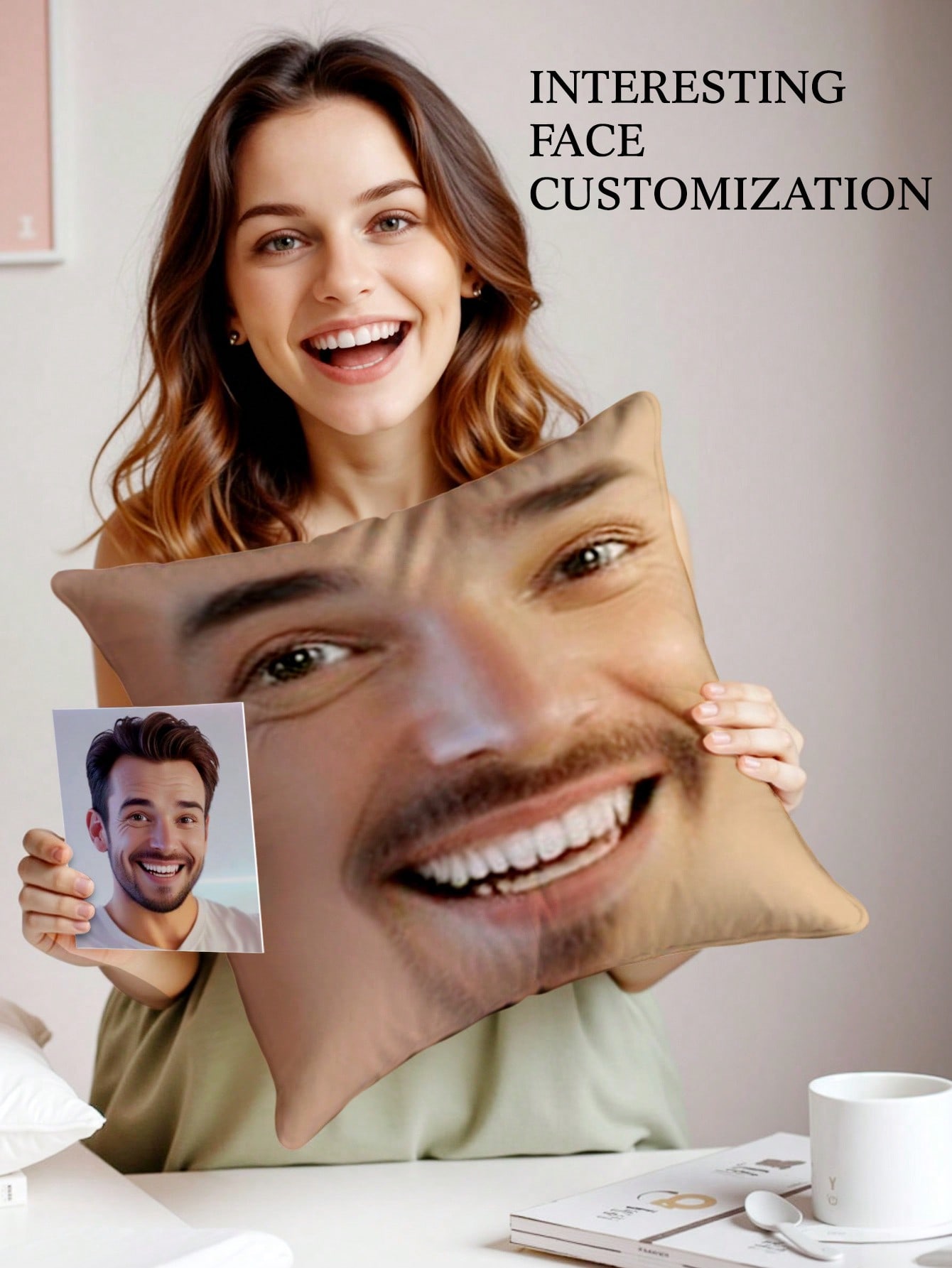 1pc Custom Face Square Pillow  - огляд і ціна Eve Party