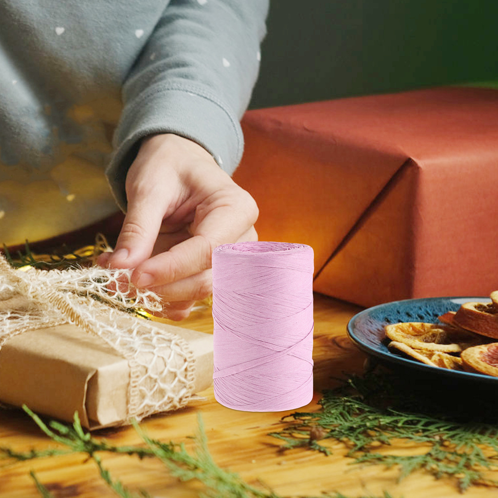 Raffia Paper Colored Flat Stri - огляд і ціна Papercraft Supply Ribbon