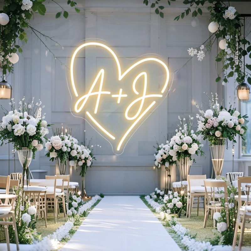 Custom Initials Heart LED Neon - огляд і ціна Eve Party