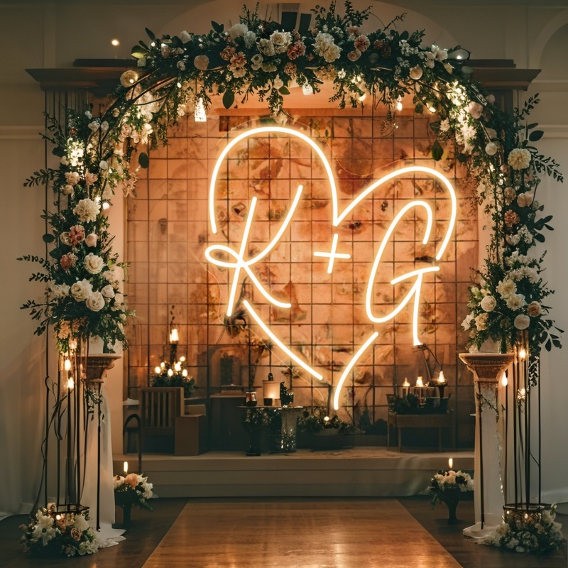 Custom Initials Heart LED Neon - огляд і ціна Eve Party
