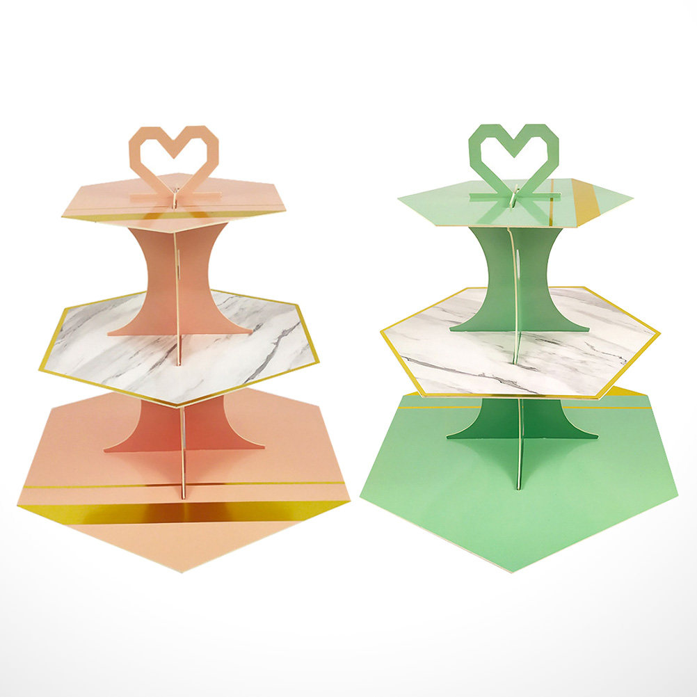 2Pcs Marble Pattern Paper Cake - огляд і ціна Cupcake Stand Tier