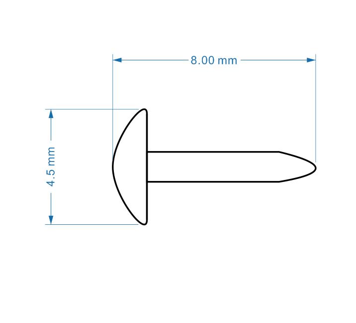 500pcs 4.5mm White  Metal Brad - огляд і ціна Papercraft Supply Invitation