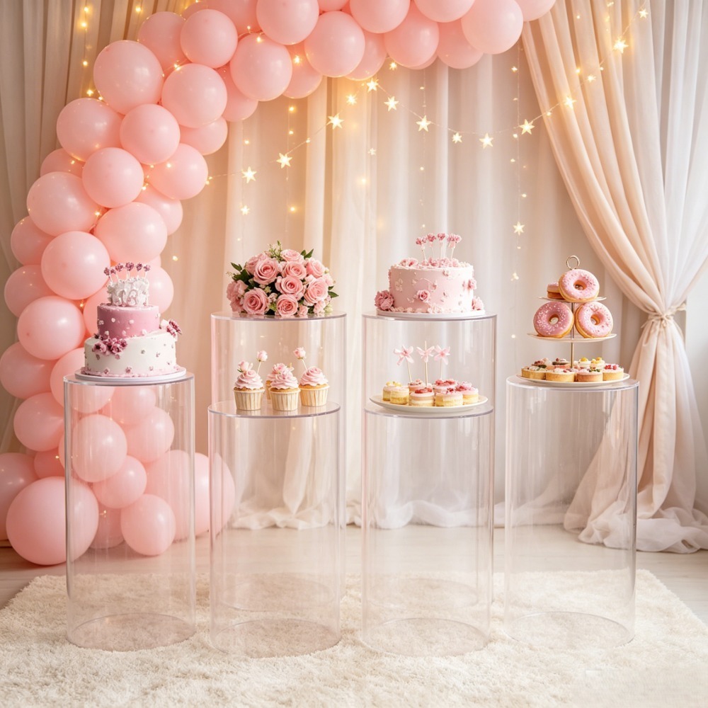 3/5Pcs White Cylinder Pedestal - огляд і ціна Event Support