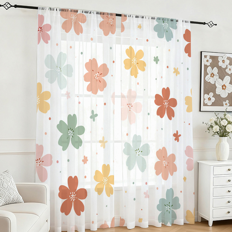 2PCS Digital Printing Sheer Cu - огляд і ціна Flower Wall Panel