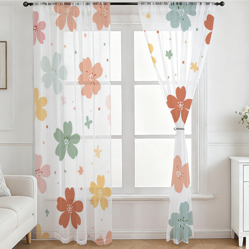 2PCS Digital Printing Sheer Cu - огляд і ціна Flower Wall Panel