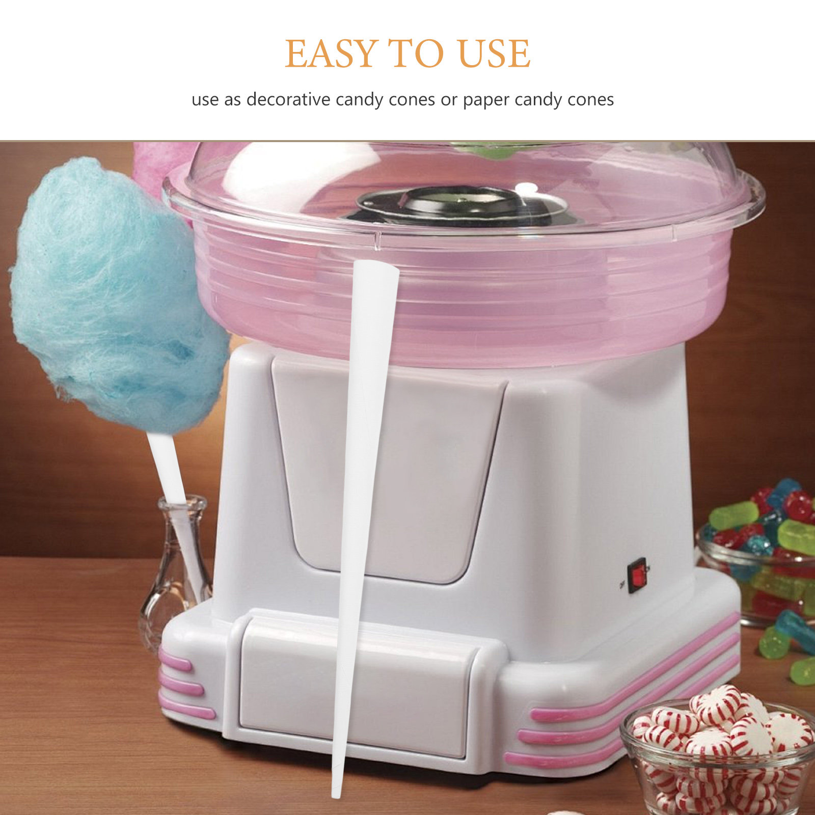 20Pcs Cotton Candy Paper Stick - огляд і ціна Cotton Candy Cone